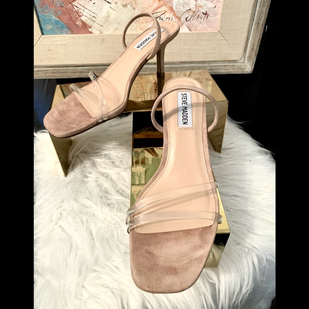 Steve Madden Loft Nude Suede Sandals